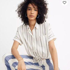 Madewell Tie-Front Shirt in Montpellier Stripe